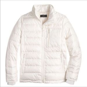 J.Crew lightweight ivory down puffer jacket, size small